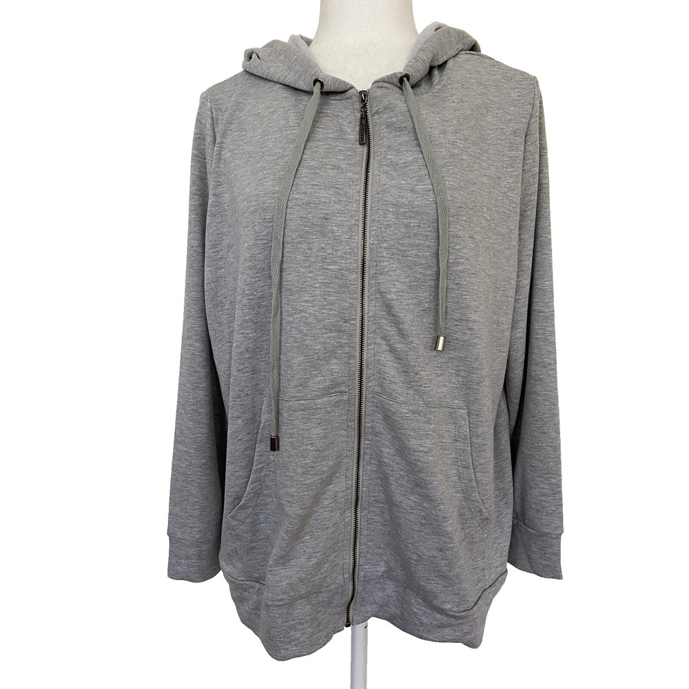 Devotion by Cyrus light heather gray Cardigan hoodie size 1X A004564